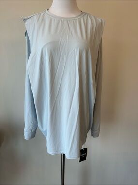 New With Tags HALARA Round Neck Long Sleeve Ruched Yoga Sports Top - UPF 50+